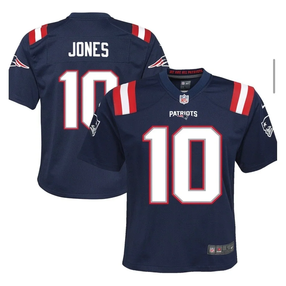 Nike Mac Jones New England Patriots Navy Blue Game Jersey Kids Size XL 18-20 NWT